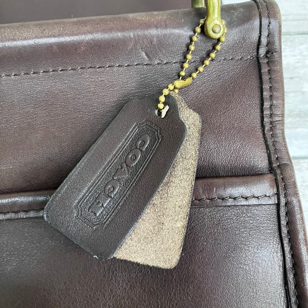 VTG Coach Leather Dowel‎ Briefcase 5292 Messenger Bag Brown Crossbody Turnlock - Picture 13 of 16